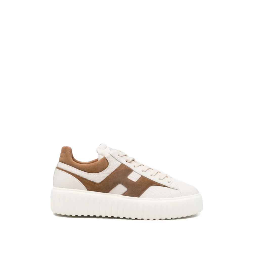 Hogan H-Stripes leren sneakers Heren Schoenen Beige