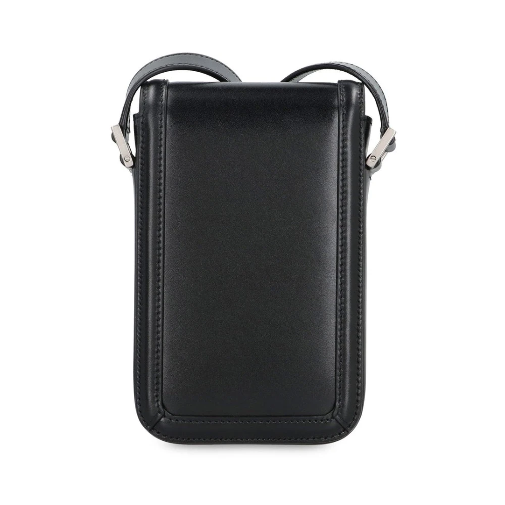 Saint Laurent Leren Telefoonhoes met Schouderband Black Heren
