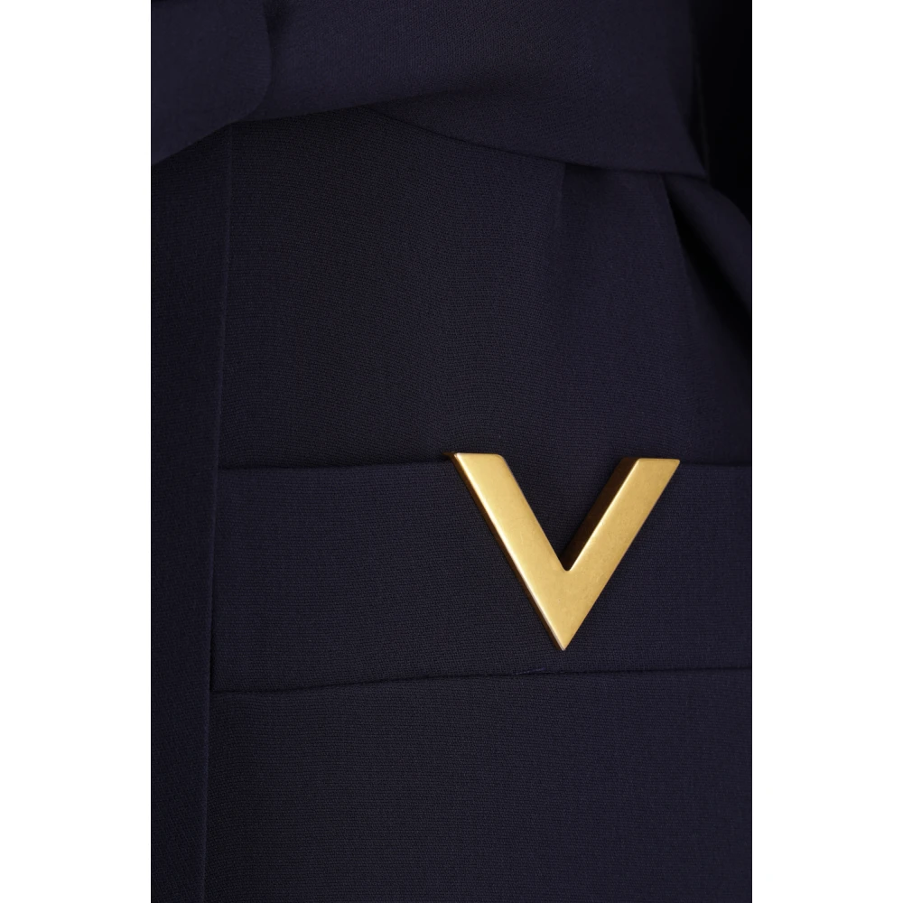 Valentino Garavani Blauwe Cady Couture Lange Jurk Blue Dames