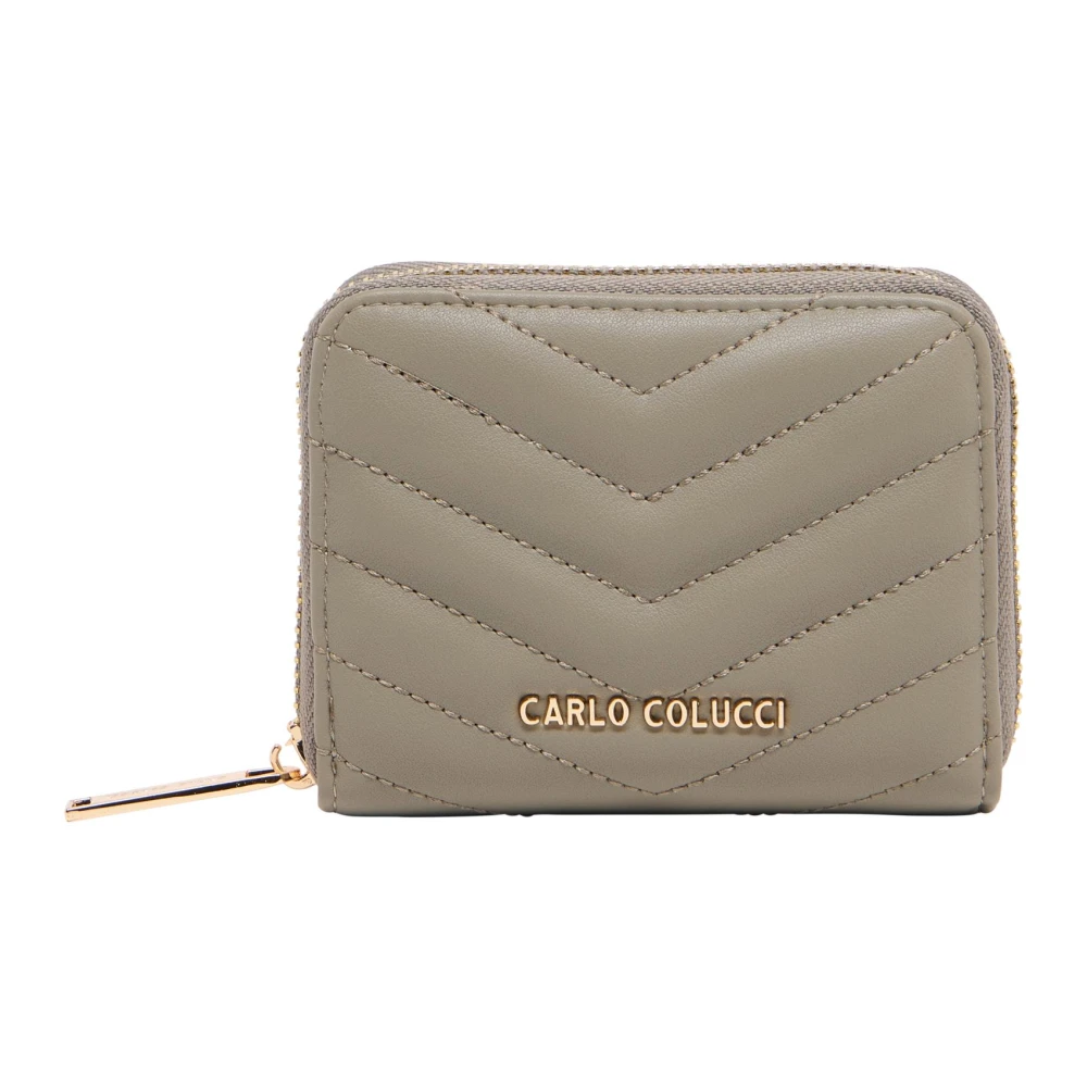Carlo Colucci Women's Gray Wallets & Cardholders, One Size, Small Quilted Wallet