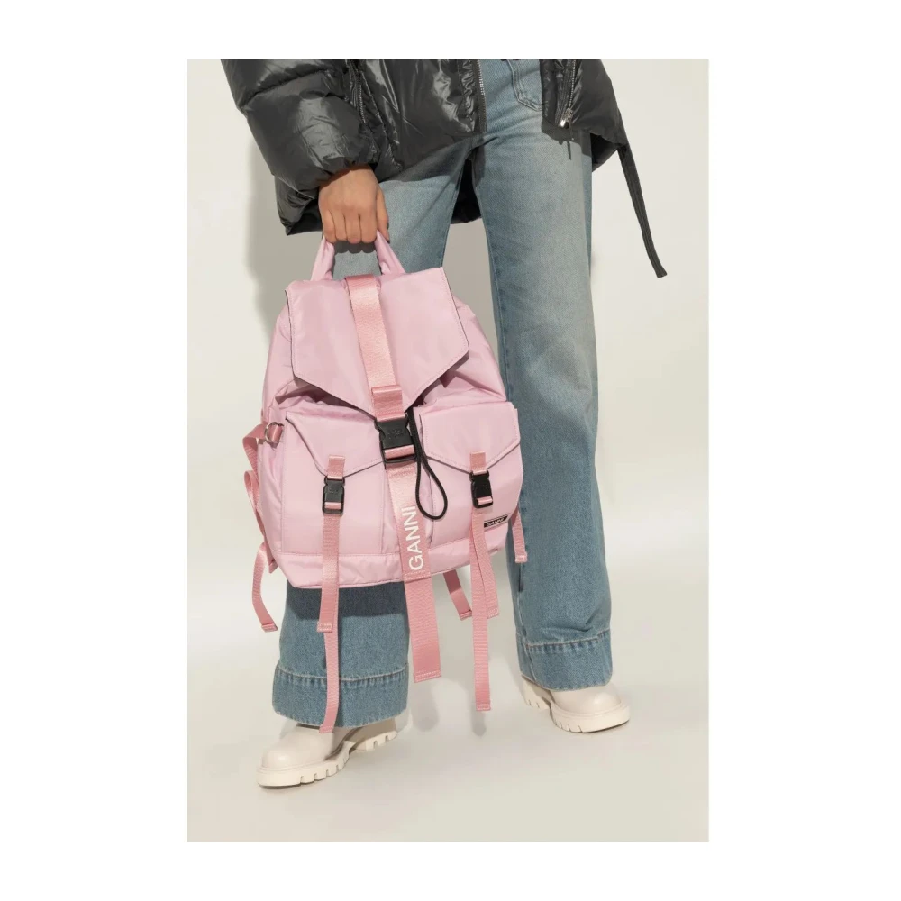 Ganni Technische Rugzak Pink Dames