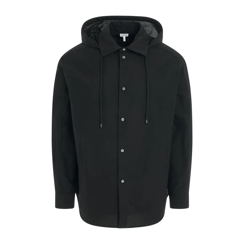 Loewe Katoenen Jack Overhemd met Anagram Jacquard Black Heren