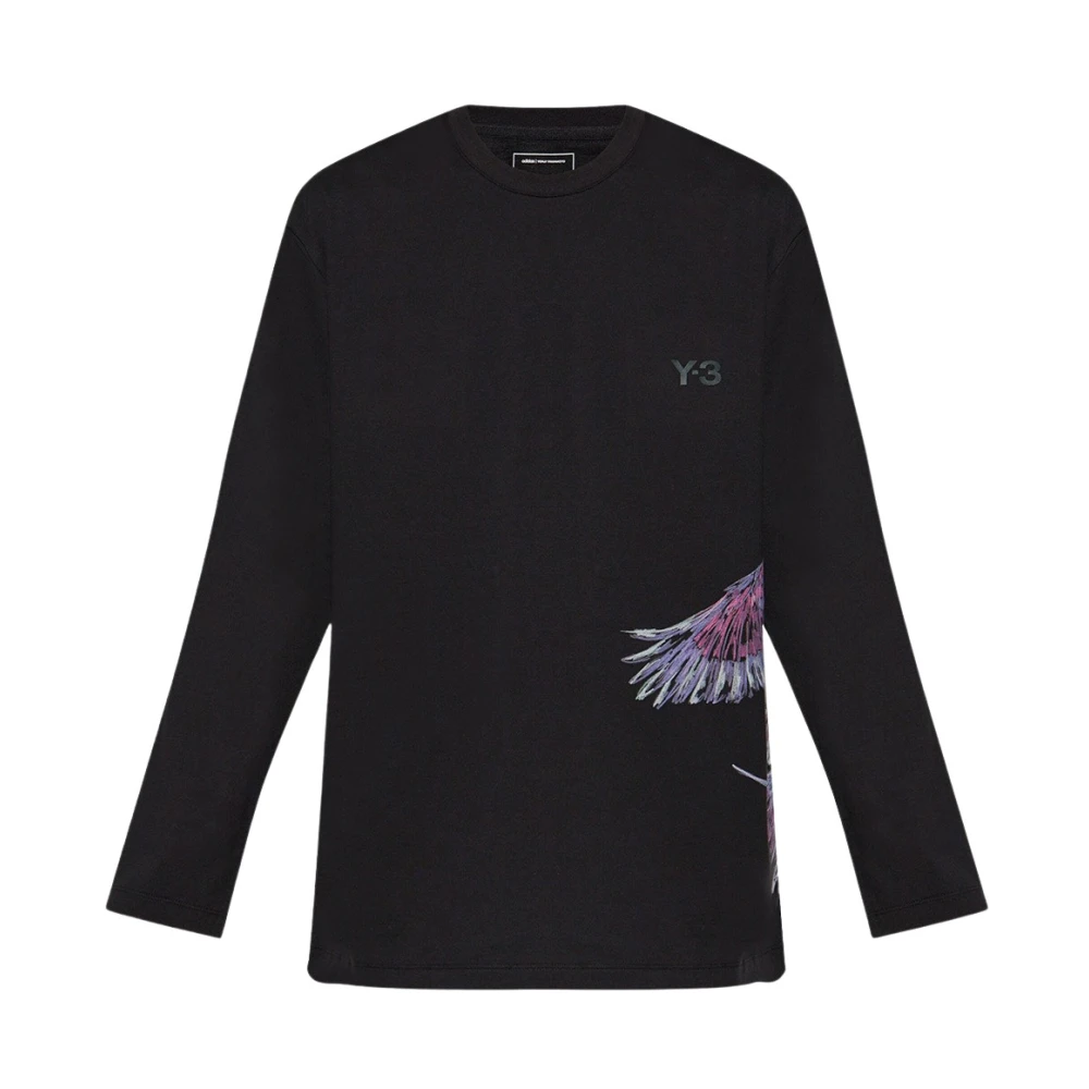 Y-3 Katoenen Bedrukt T-shirt Black Heren