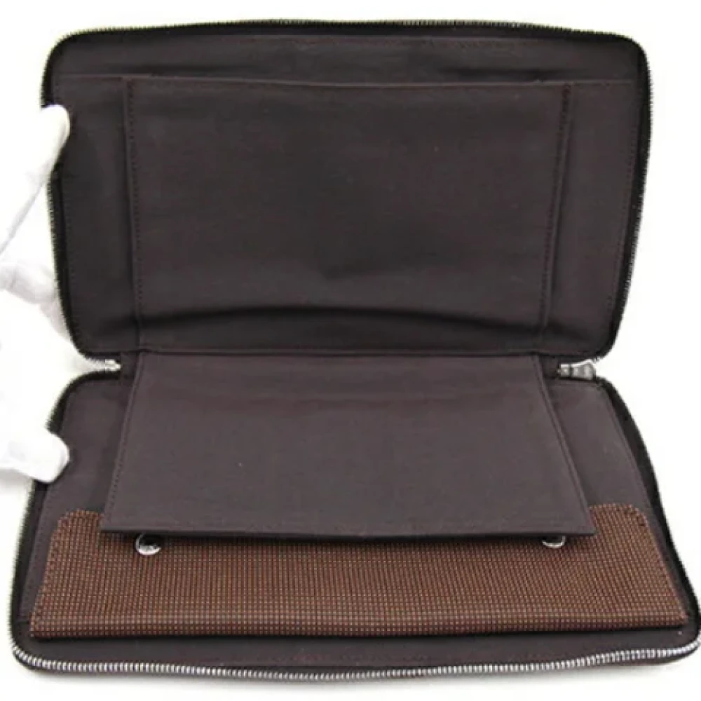 Hermès Vintage Pre-owned Canvas wallets Brown Heren
