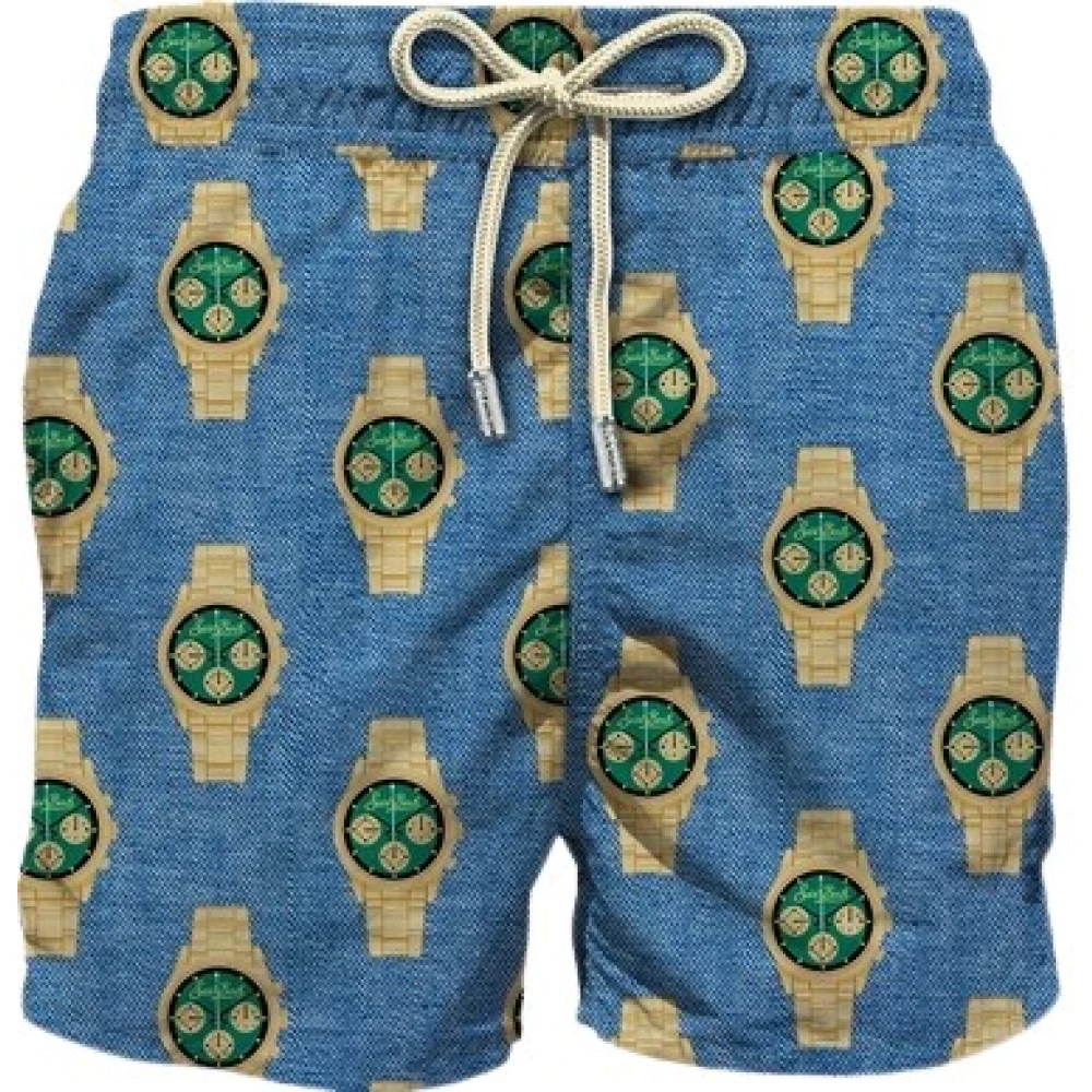 Mc2 Saint Barth Uomo Blu - Avion Costumi Da Bagno Stampa Orologio - Swimwear - S