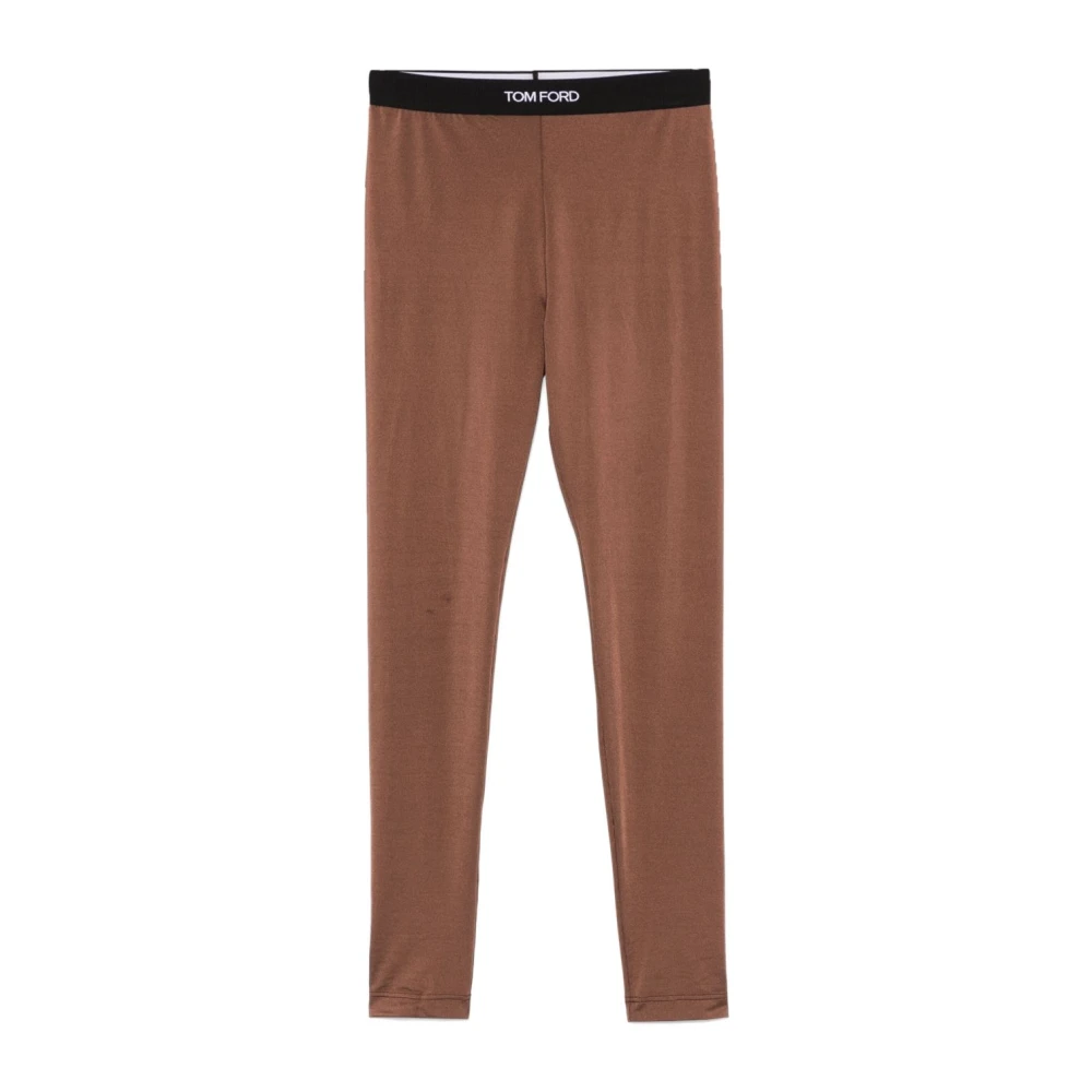 Tom Ford Aarde Bruine Skinny Cut Broek Beige Dames