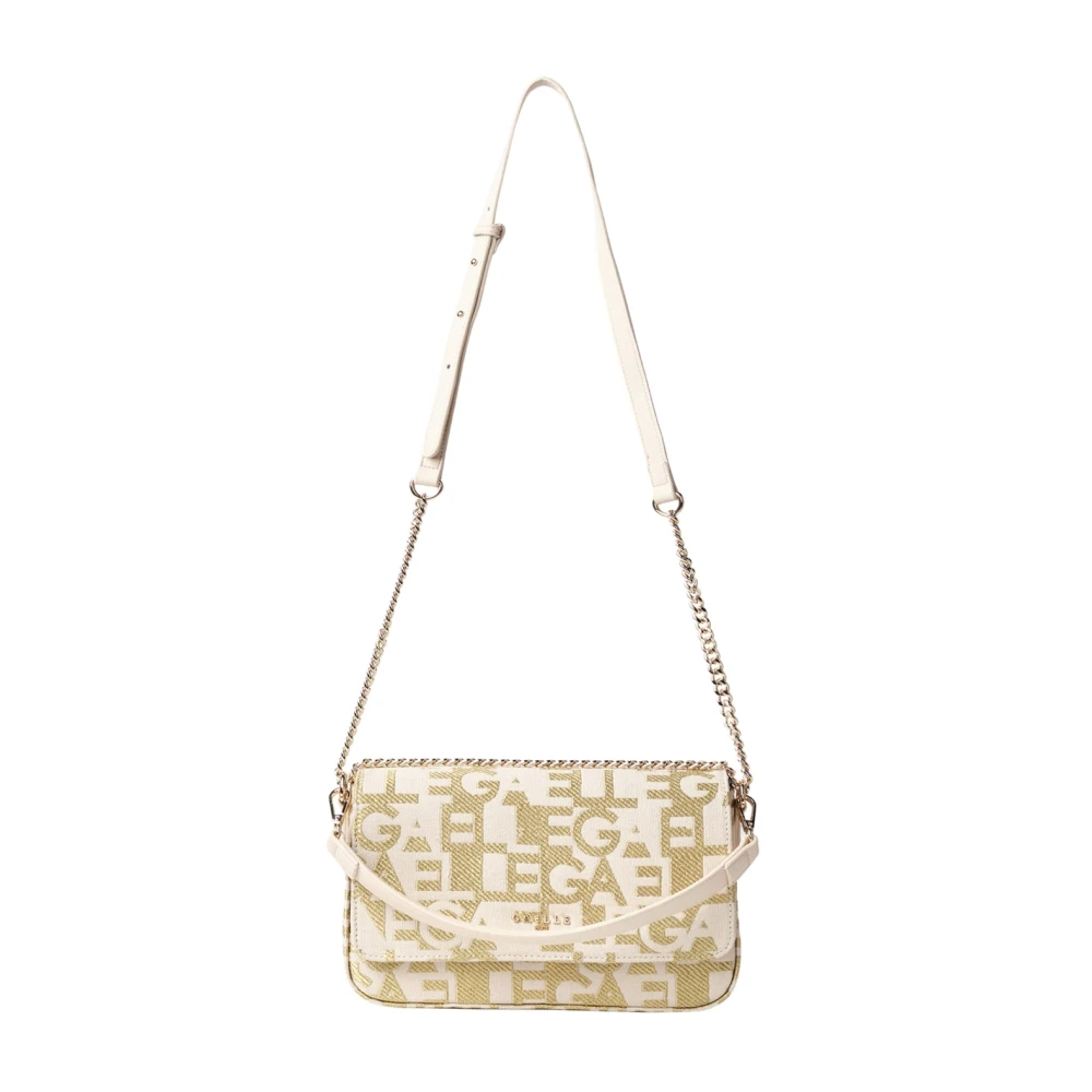 Gaëlle Paris Women's Beige Shoulder Bag With Logo Pattern