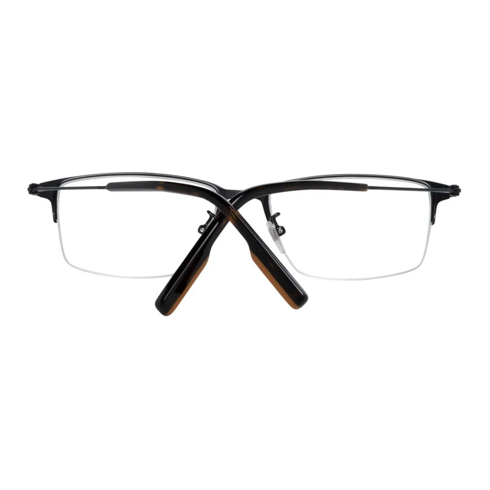 Ermenegildo Zegna Zwarte Half-Rim Metalen Optische Monturen Black Heren