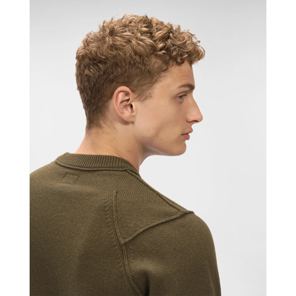 C.P. Company Klassieke Crew Neck Lambswool Trui Green Heren