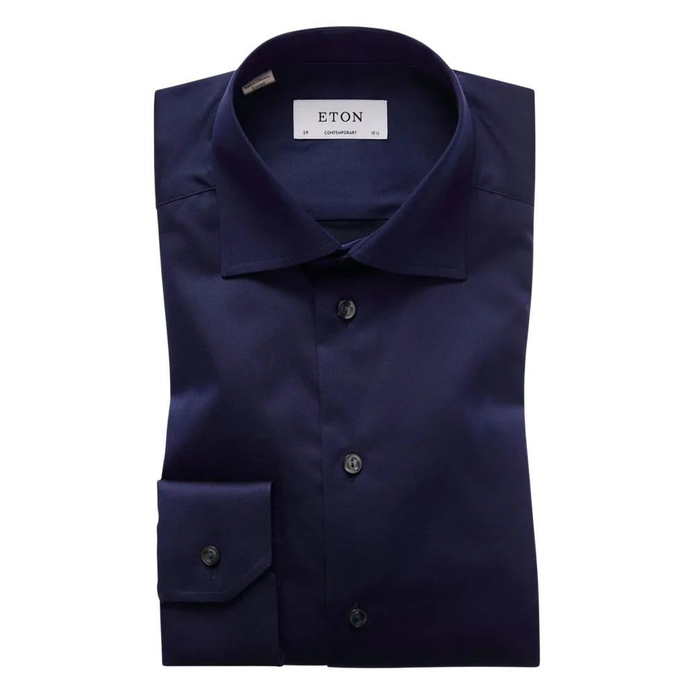 Eton Men's Blue Blauw Stijlvol Model Formal Shirt