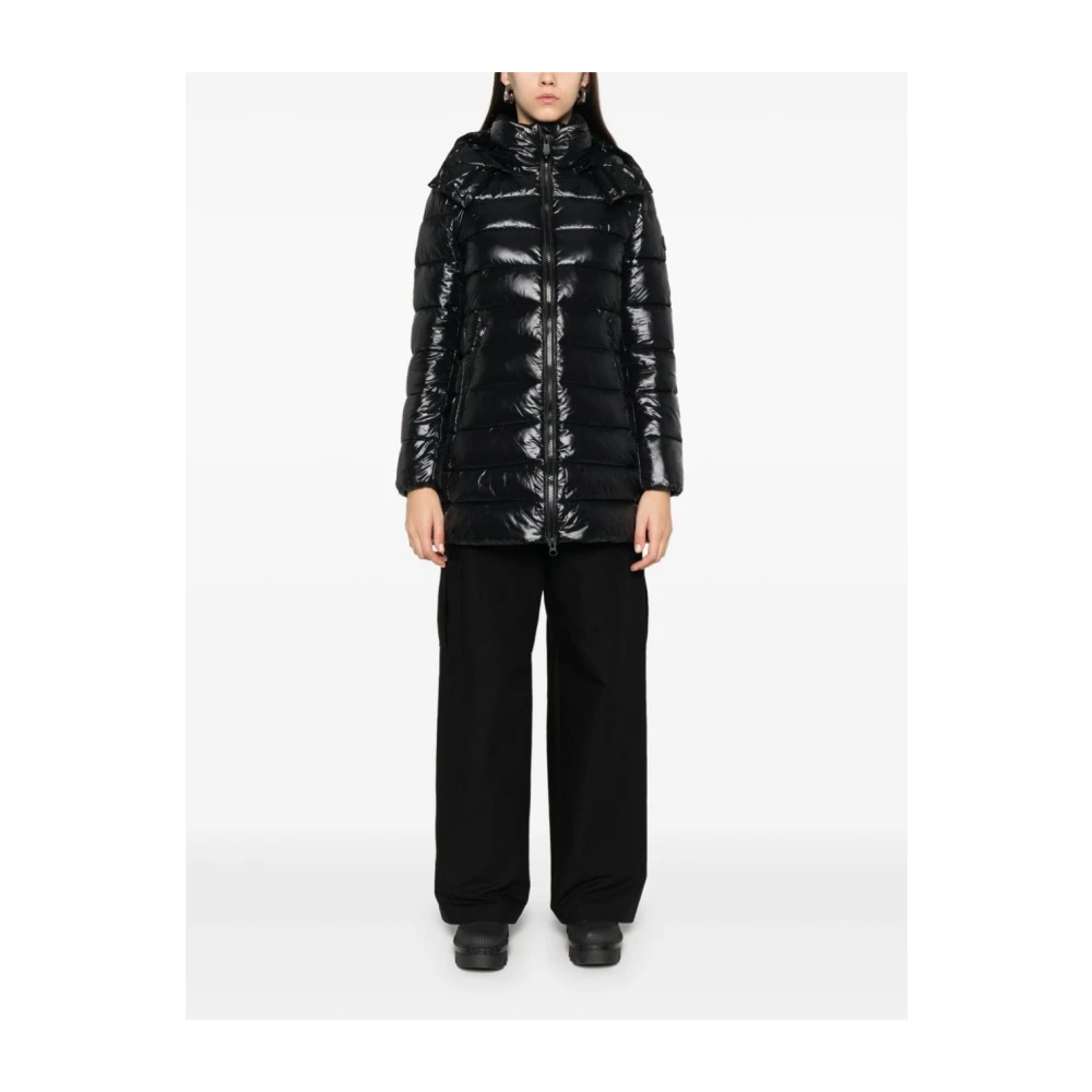 Save The Duck Winddichte nylon jas met afneembare capuchon Black Dames