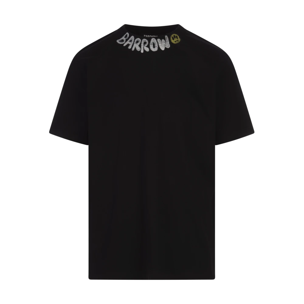 Barrow Zwart T-shirt met bedrukt logo Black Heren