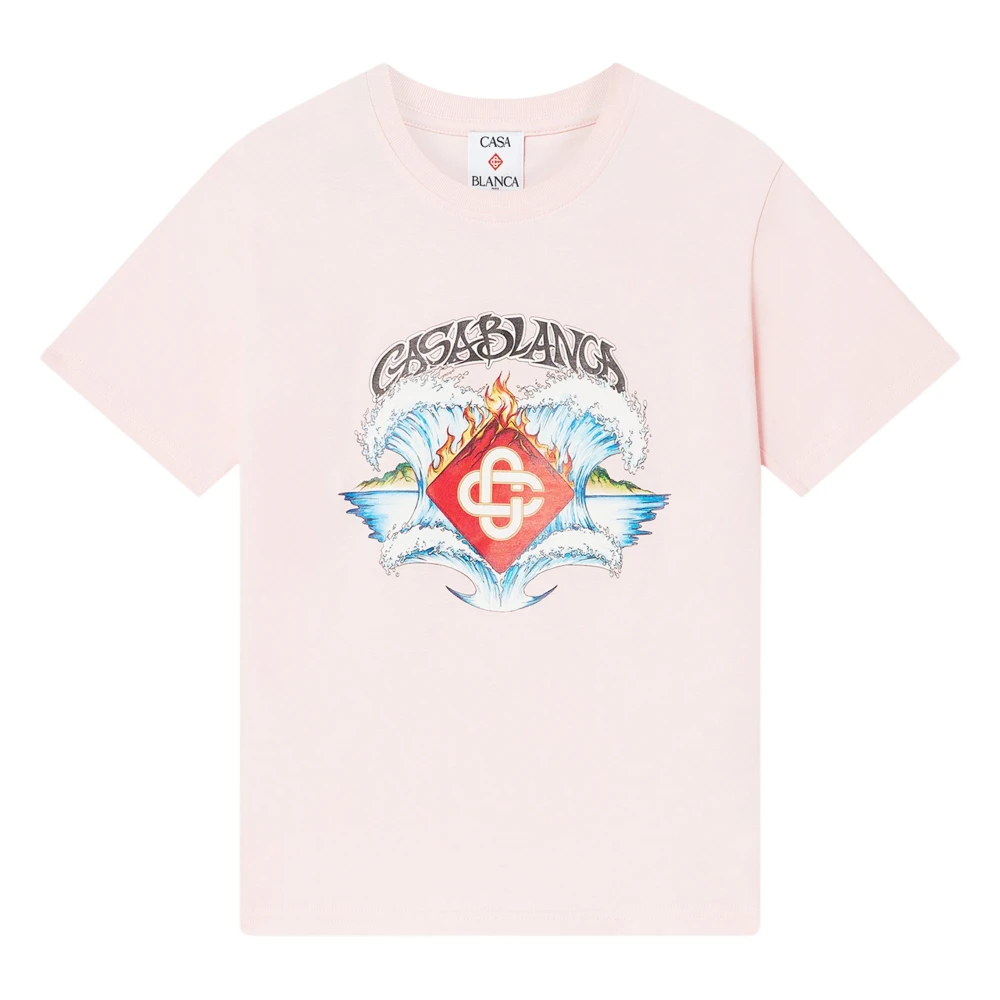Casablanca Girls Pink Waves T-Shirt - Kids Short Sleeve T-Shirts - 7 Y - Kids