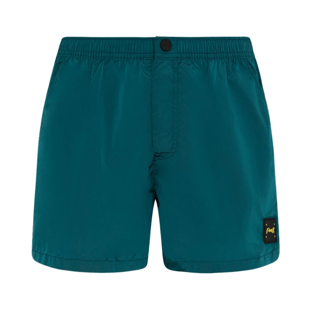 F**k Kort Effetto Shantung Lucido Blue Heren