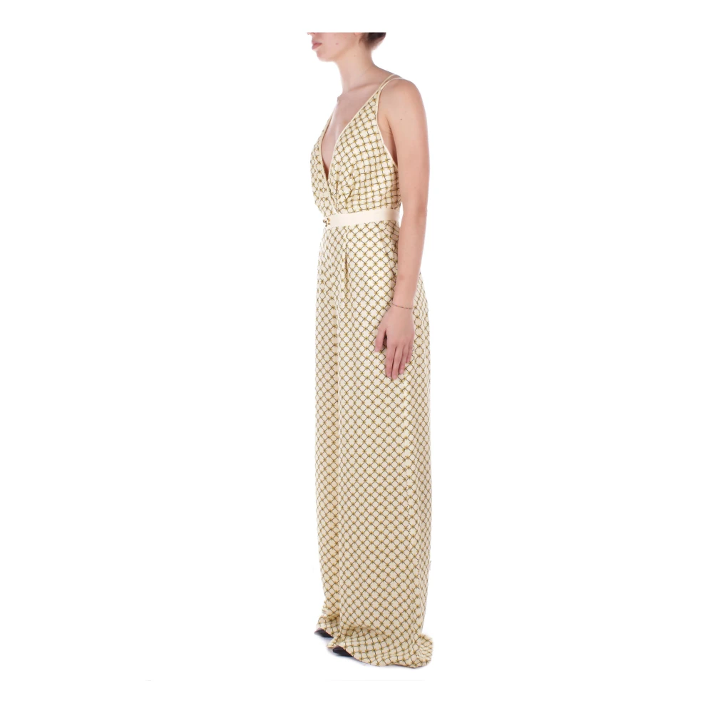 Elisabetta Franchi Voor Logo Rits Broek Yellow Dames