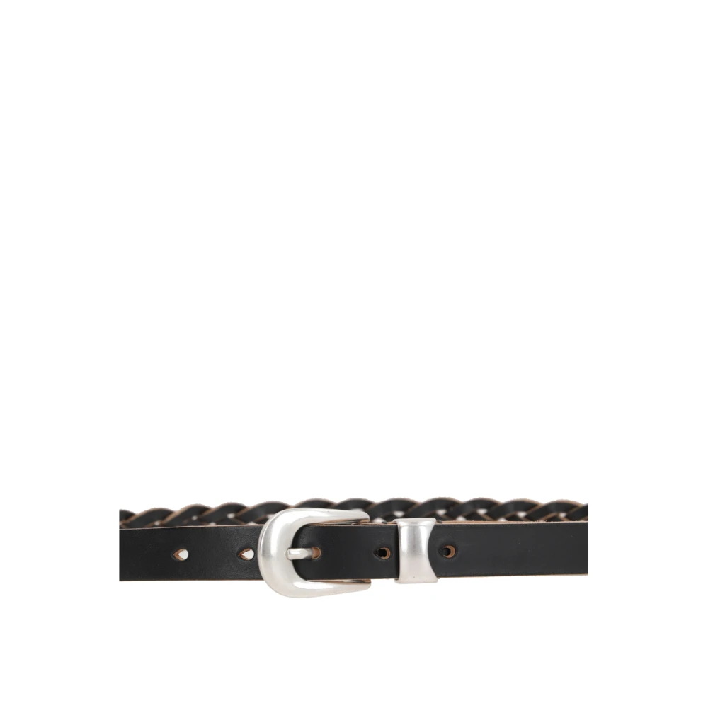 Our Legacy Zwarte Gevlochten Leren Riem Black Heren