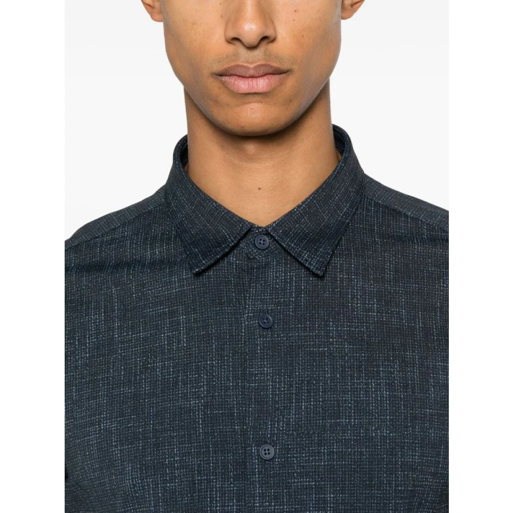 Hugo Boss Gemêleerd Kent Shirt in Marineblauw Blue Heren