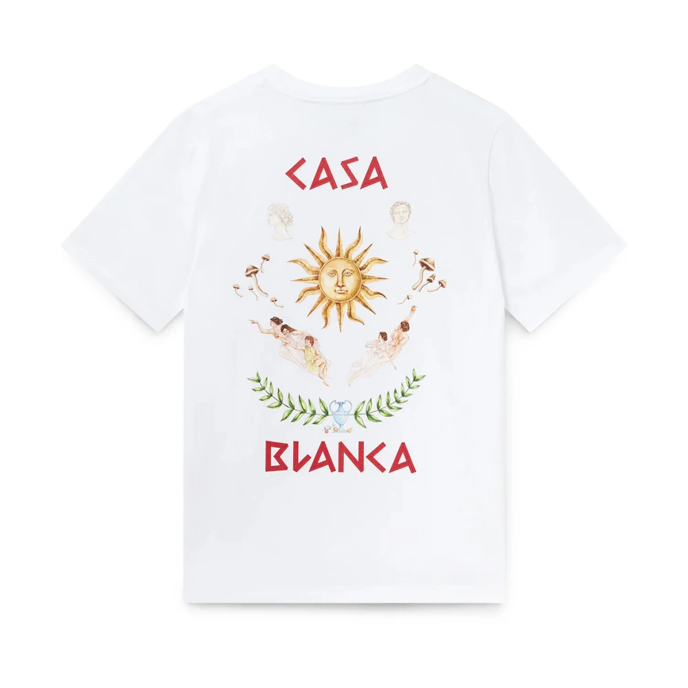 Casablanca Grieks-geïnspireerd Bedrukt T-shirt White Dames