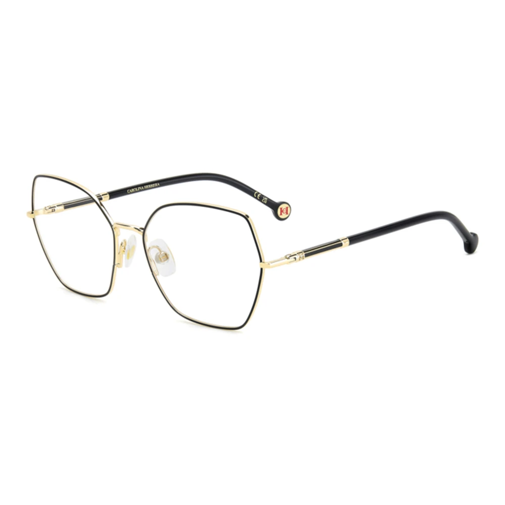 Carolina Herrera Matte Black Gold Brilmontuur Yellow Dames