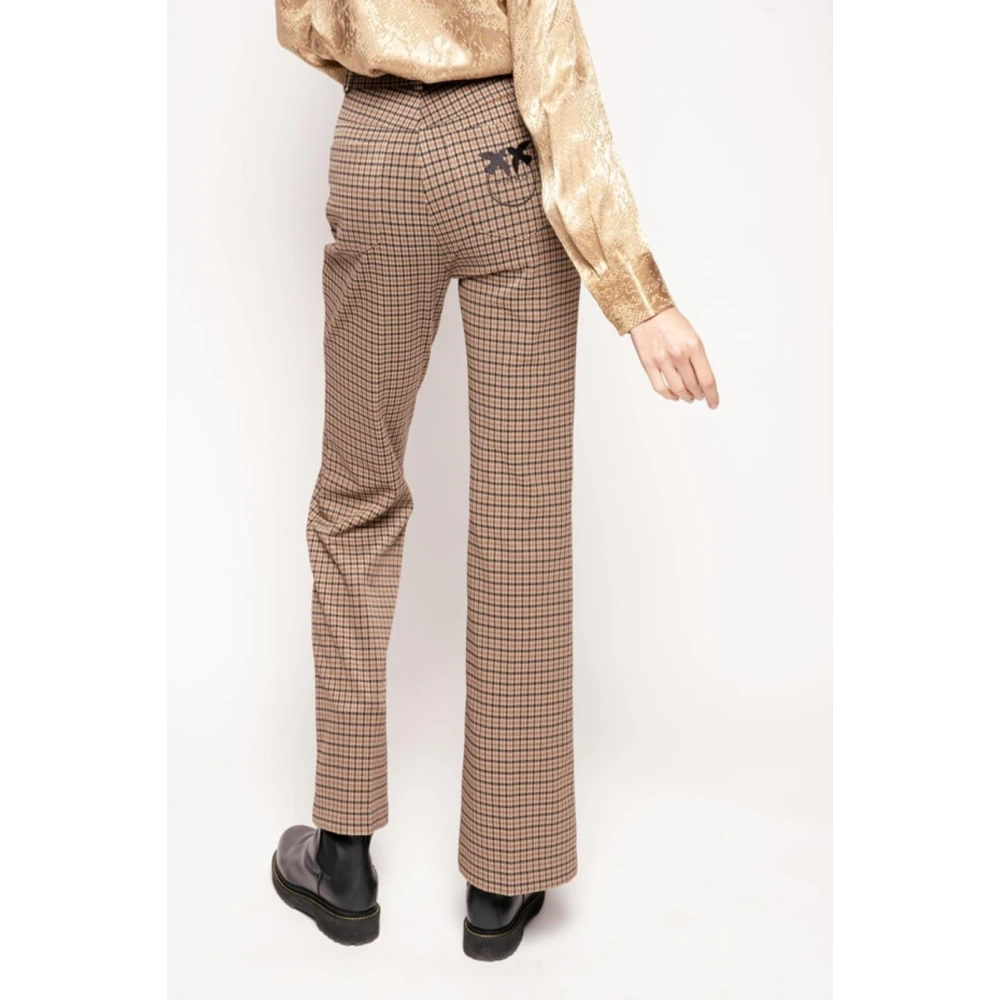 pinko Pied de Poule Broek Beige Dames