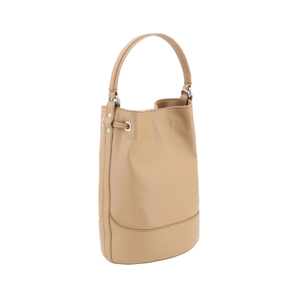 Zanellato Leren Bucket Bag met Trekkoordsluiting Beige Dames