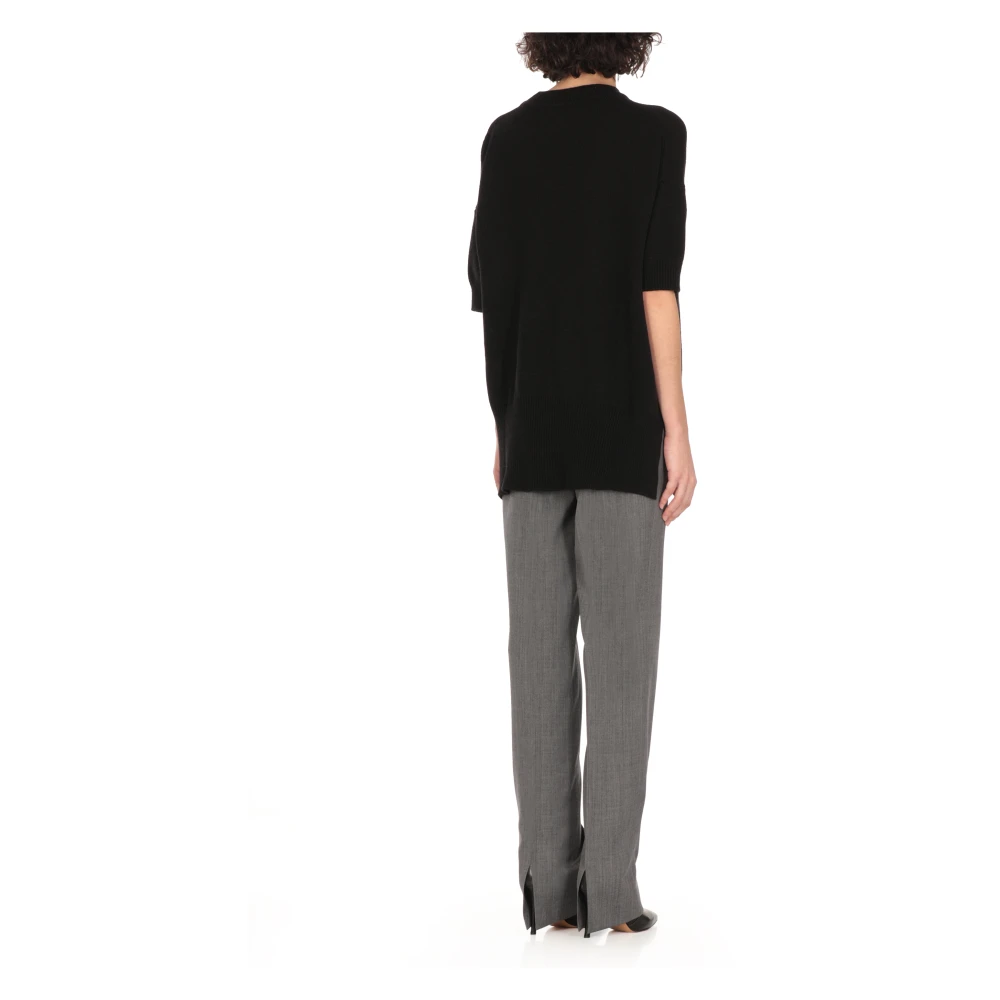 Jil Sander Zwarte Kasjmier Ronde Hals Sweater Black Dames
