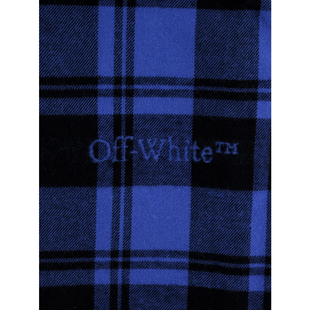 Off White Geruite Katoenen Overhemd Blue Heren