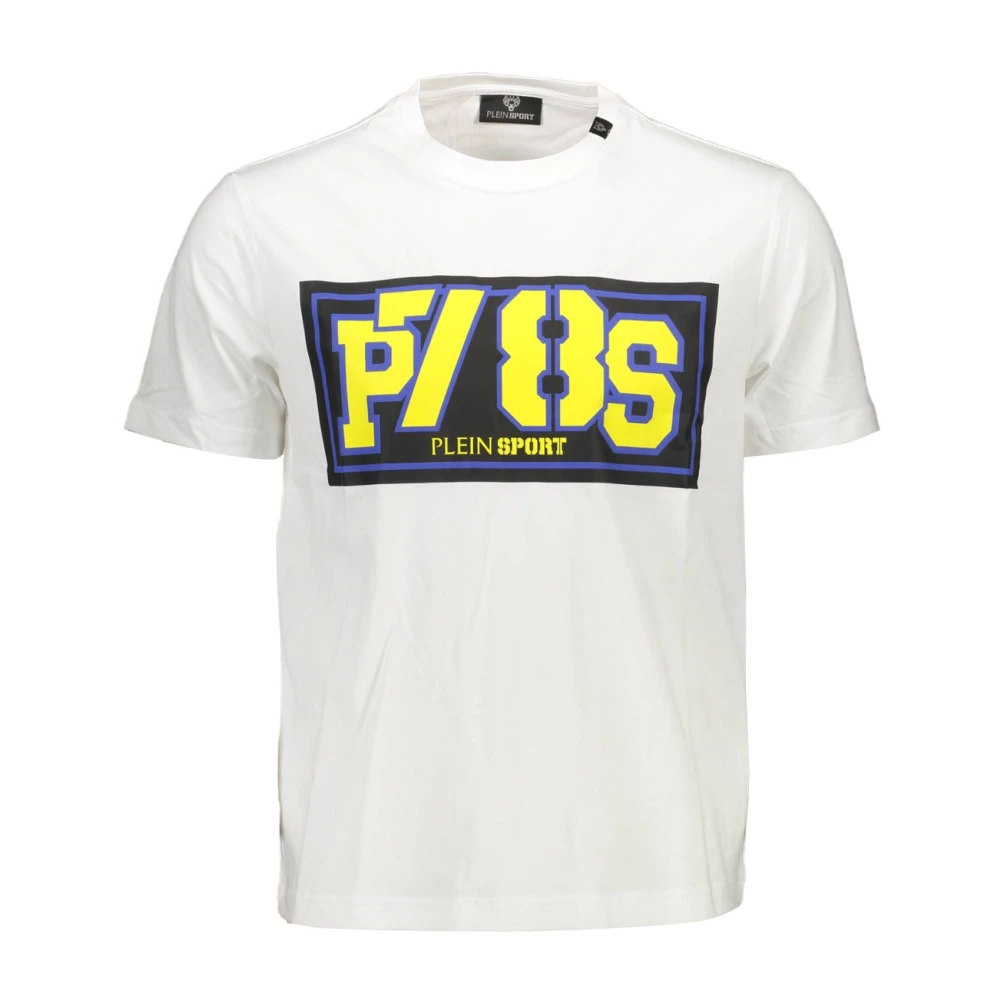 Plein Sport Vit T-shirt med tryck White, Herr