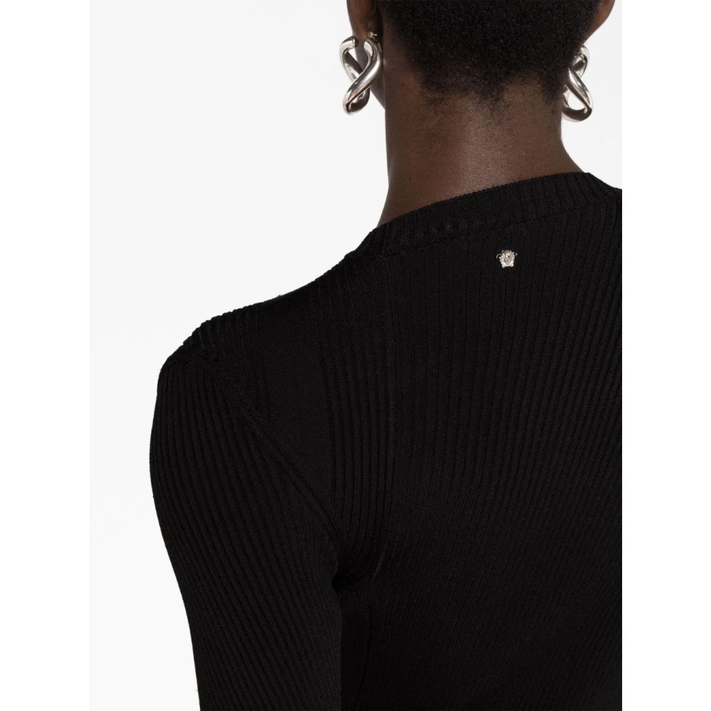 Versace Ronde hals Gebreide trui Black Dames