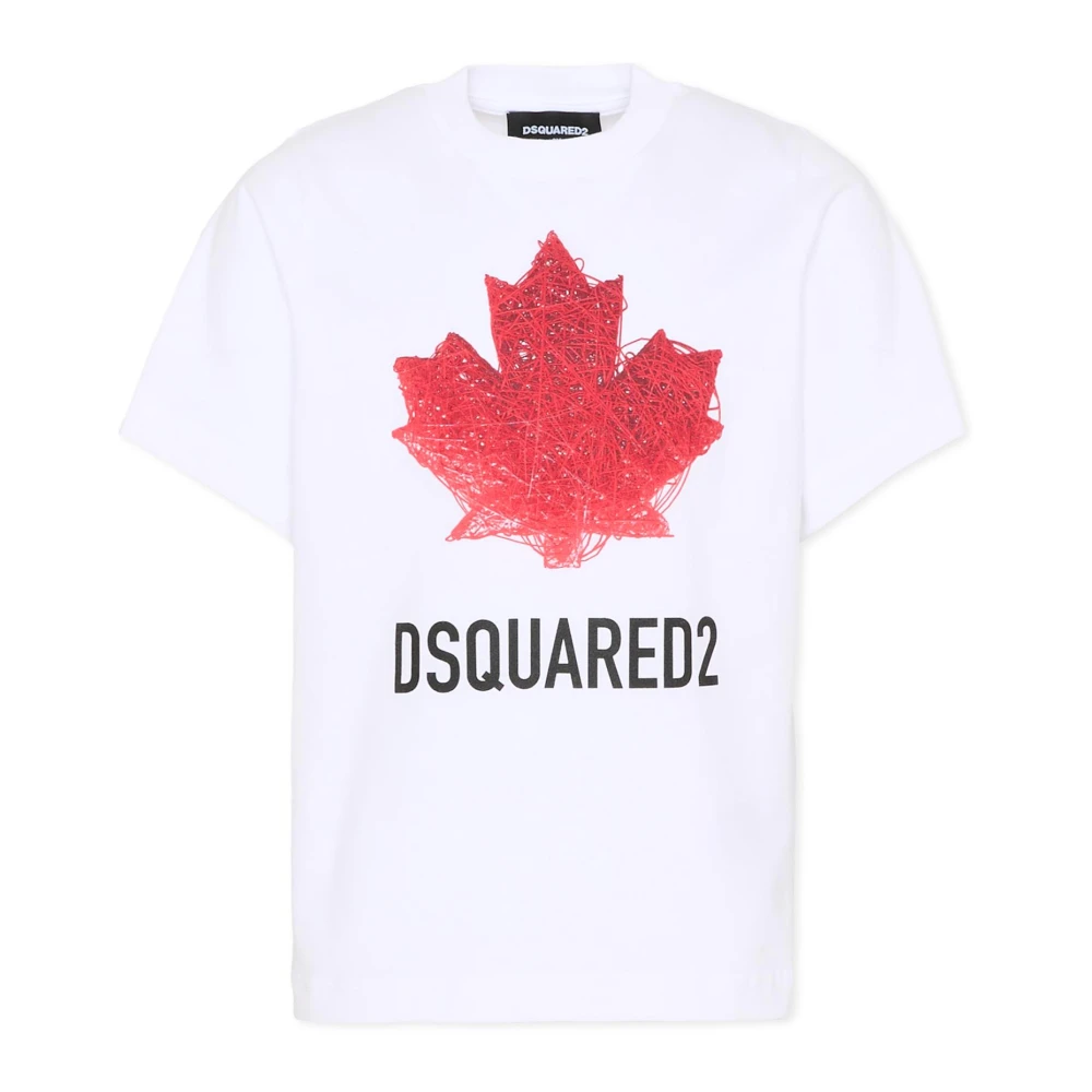 Dsquared2 Unisex Kids White Kids Short Sleeve T-Shirts, 16 Y, Short Sleeves T-Shirt