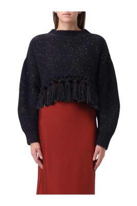blue-tassel-knit-sweater