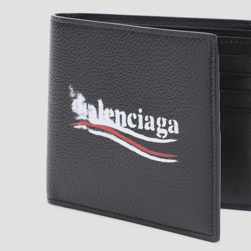 Balenciaga Vierkante Gevouwen Portemonnee Black Heren