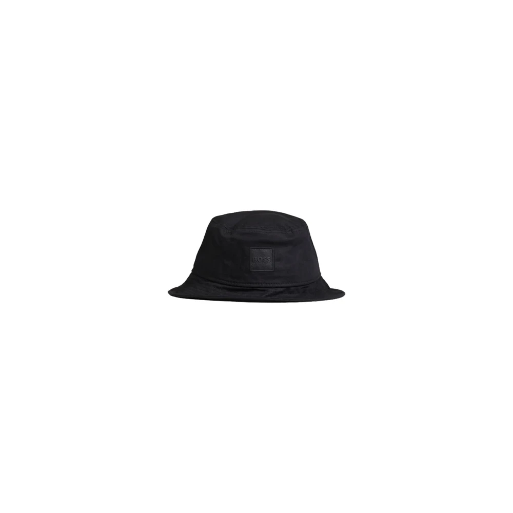 Hugo Boss Zwarte Katoenen Bucket Hoed Black Heren