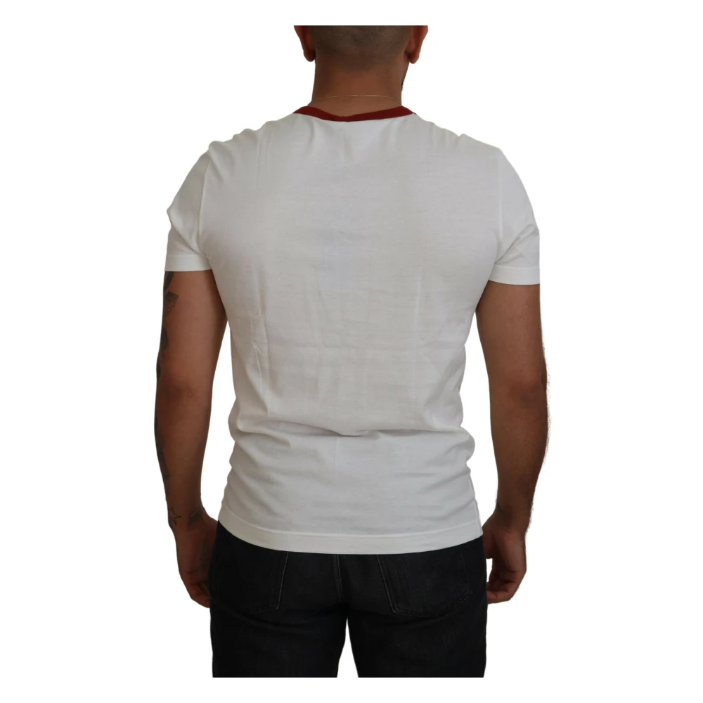 Dolce & Gabbana Elegante witte katoenen T-shirt White Heren