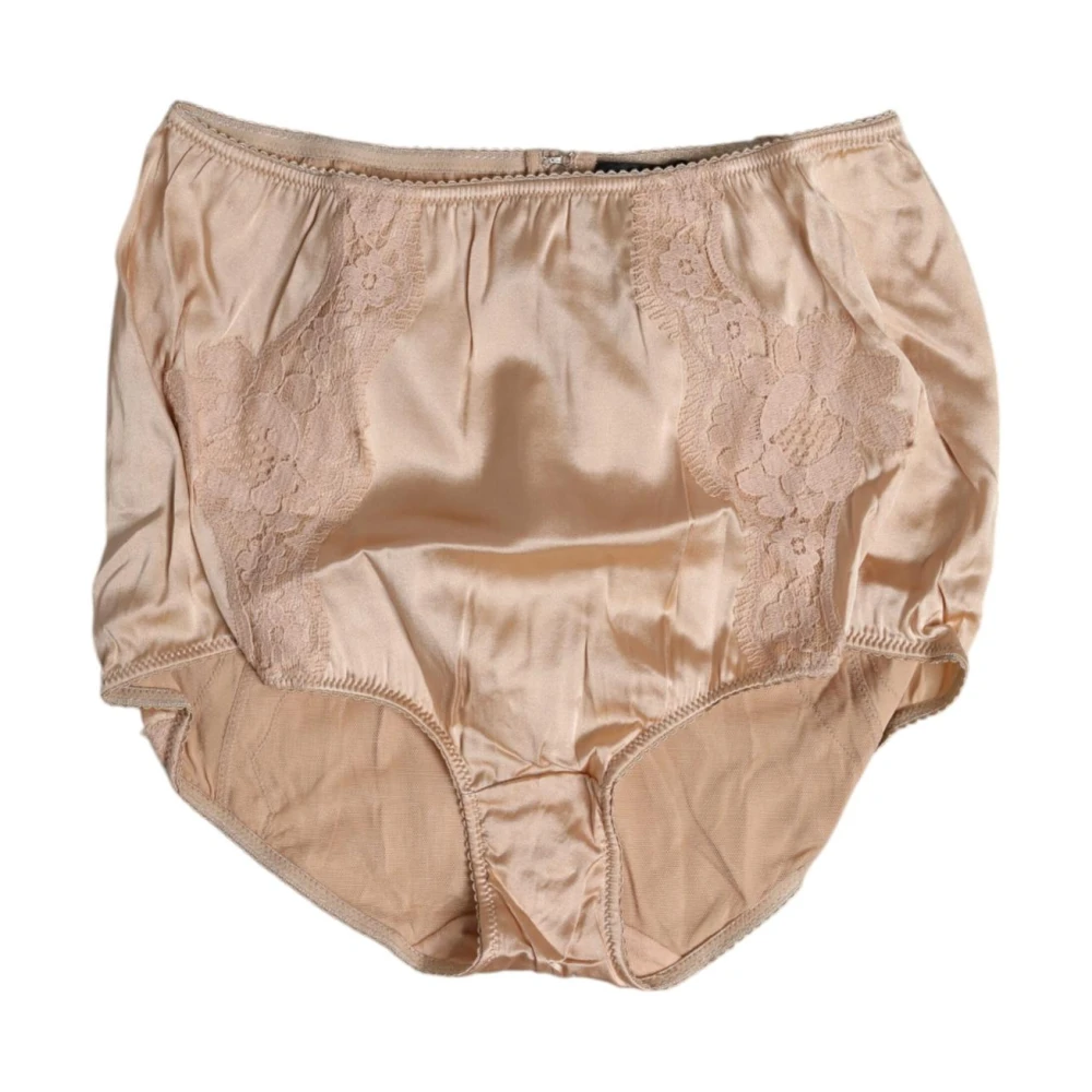 Dolce & Gabbana Women's Beige Bikini Swimsuit Triangle Top Bottoms