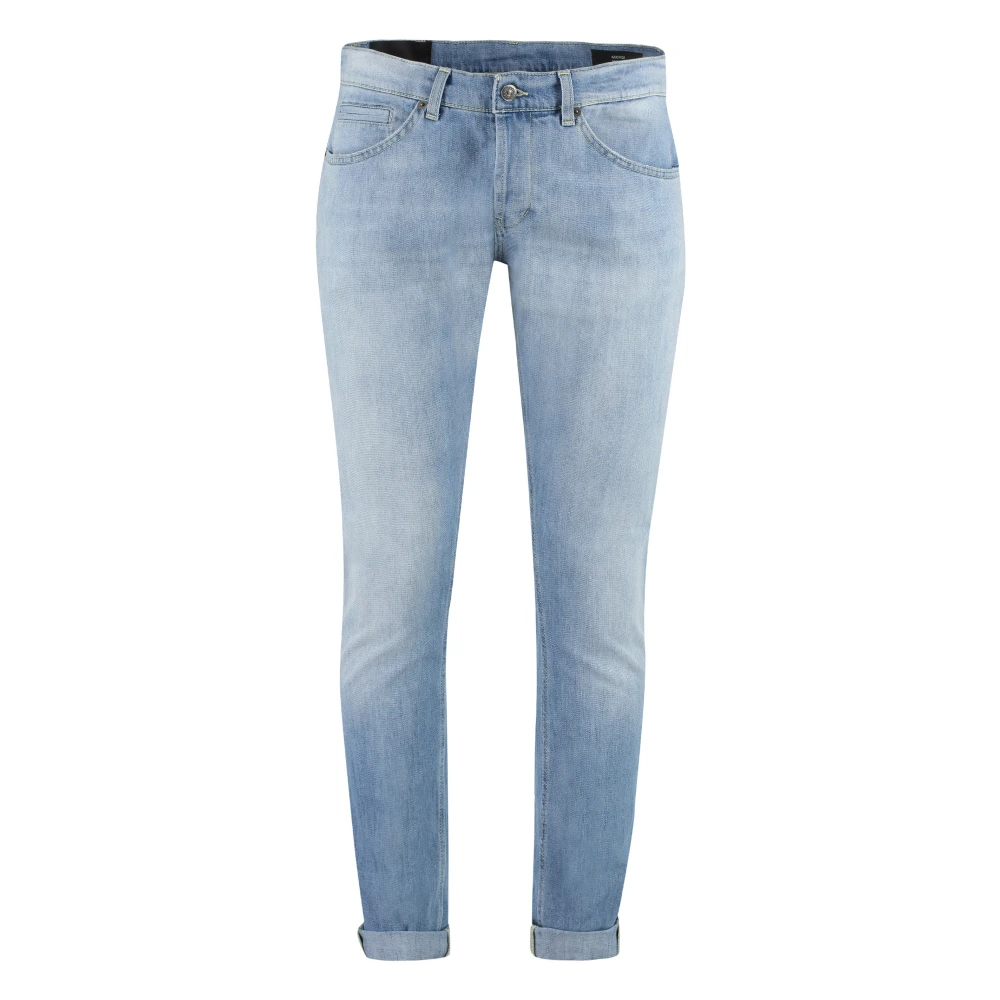 Dondup Italiaanse Jeans met Riemlussen en Opgestikte Manchetten Blue Heren