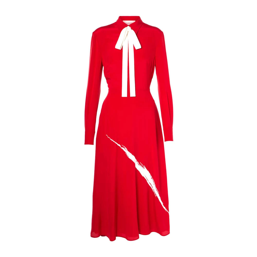 Valentino Garavani Womens Red Midi Dresses Elegant Evening Dress With Unique Design Extra Large | Miinto