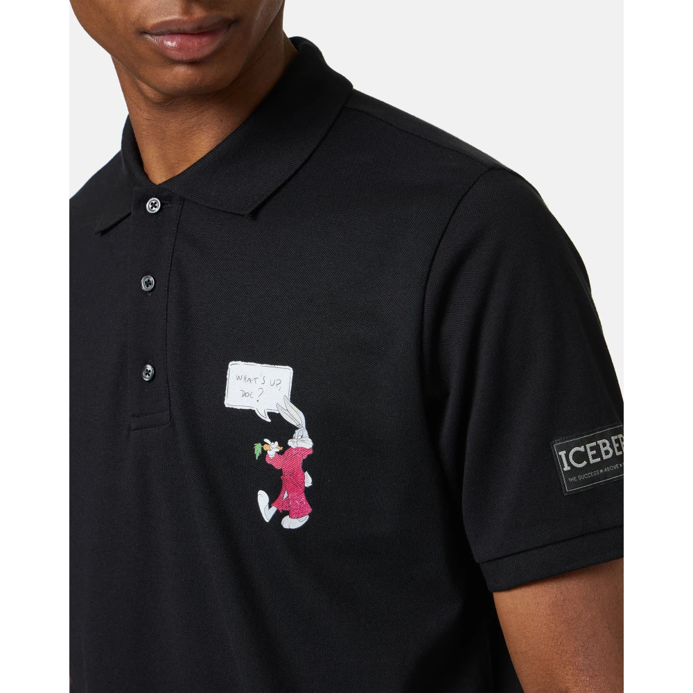 Iceberg Regular fit zwarte piqué polo Black Heren