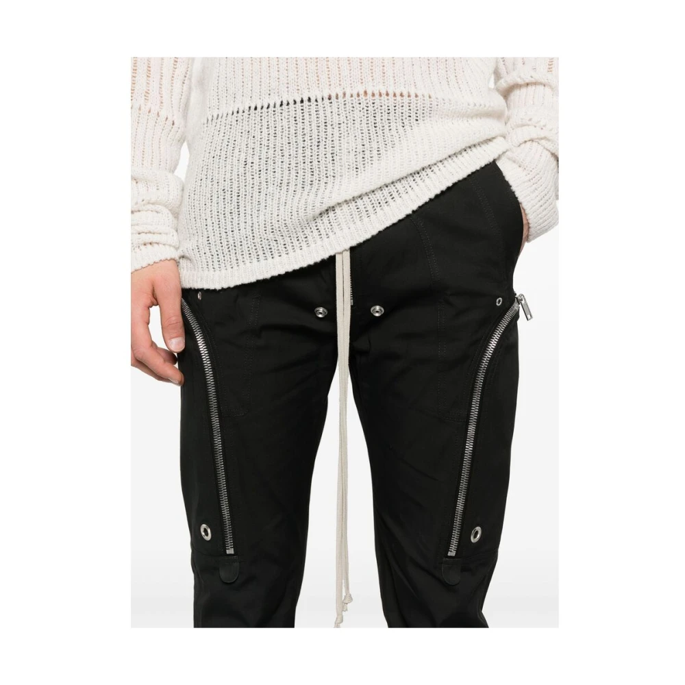 Rick Owens Zwarte elastische trekkoord taille broek Black Heren