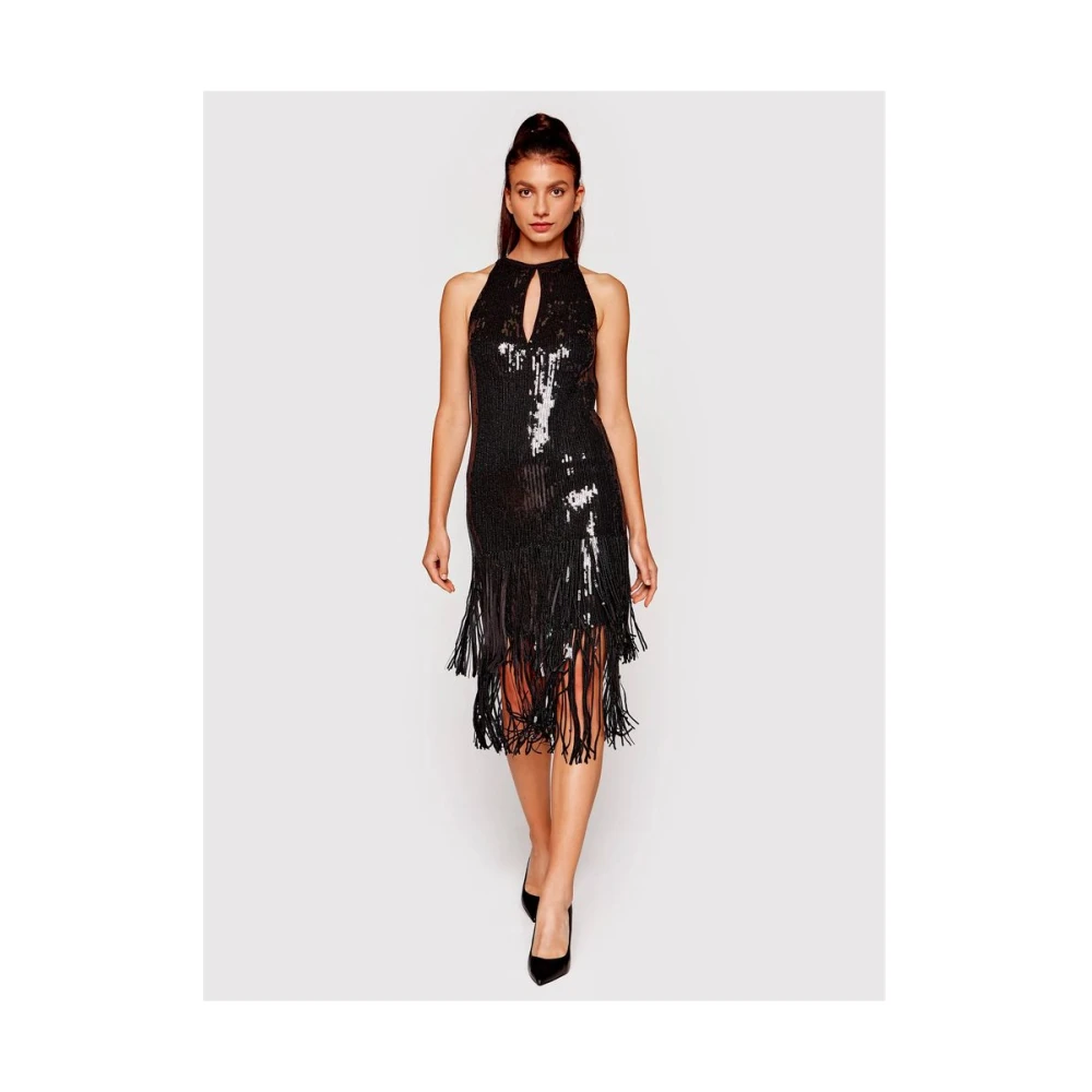 pinko Zwart Paillettenjurk Black Dames