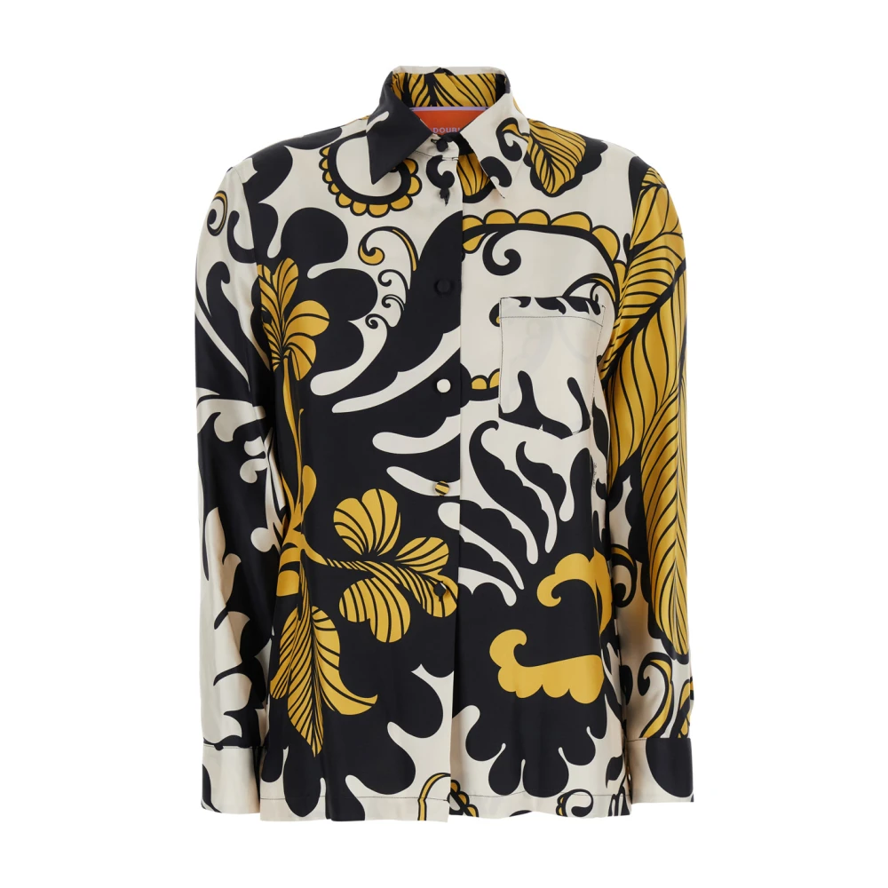 La DoubleJ Grafische Print Zijden Multicolor Shirt Multicolor Dames