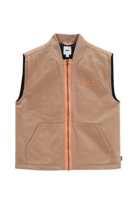Ärmlös Bomull Zip-Up Jacka med Logotyp