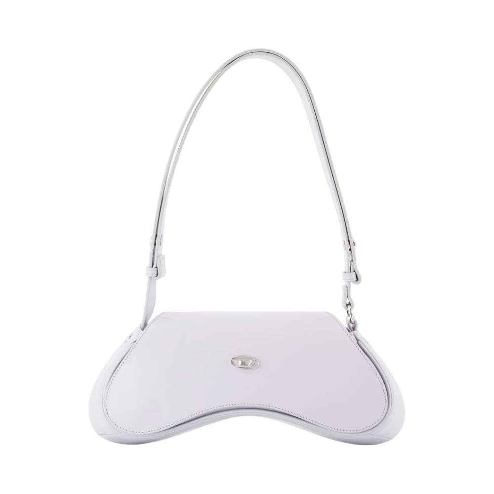 Diesel Women's Grey Leather Shoulder Bag With Flap