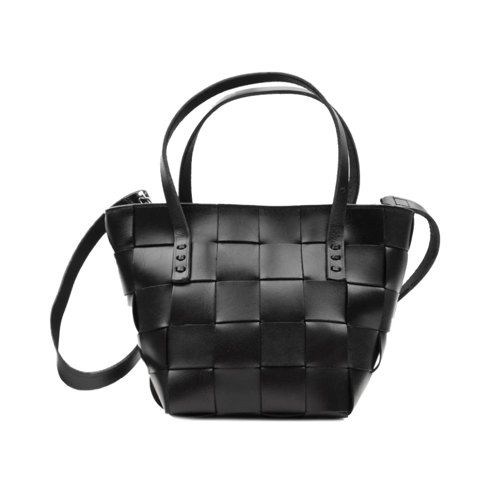 Dragon Diffusion Black Woven Leather Mini Tote - Female - Shopping Bags - One Size - Bags