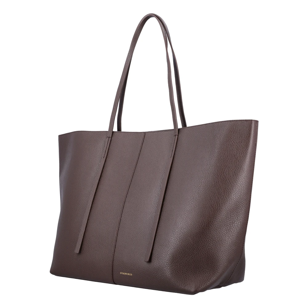 By Malene Birger Leren Tote Tas Koffieboon By Herenne Birger Gray Dames