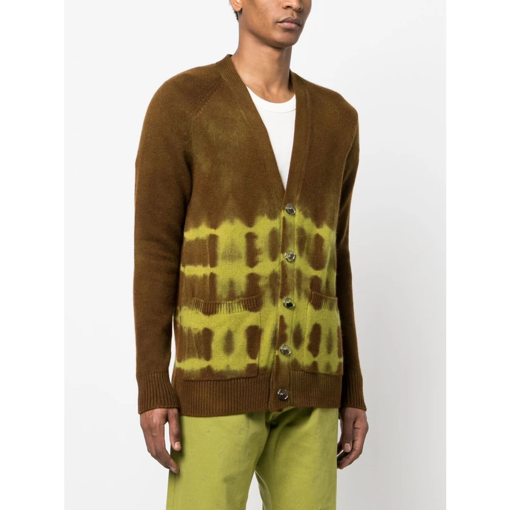The Elder Statesman Rode Cashmere Tie Dye Cardigan Sweater Multicolor Heren