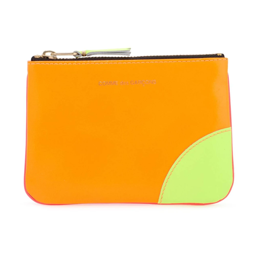 Comme des Garçons Fluorescerende leren etui met gouden logo Multicolor Dames