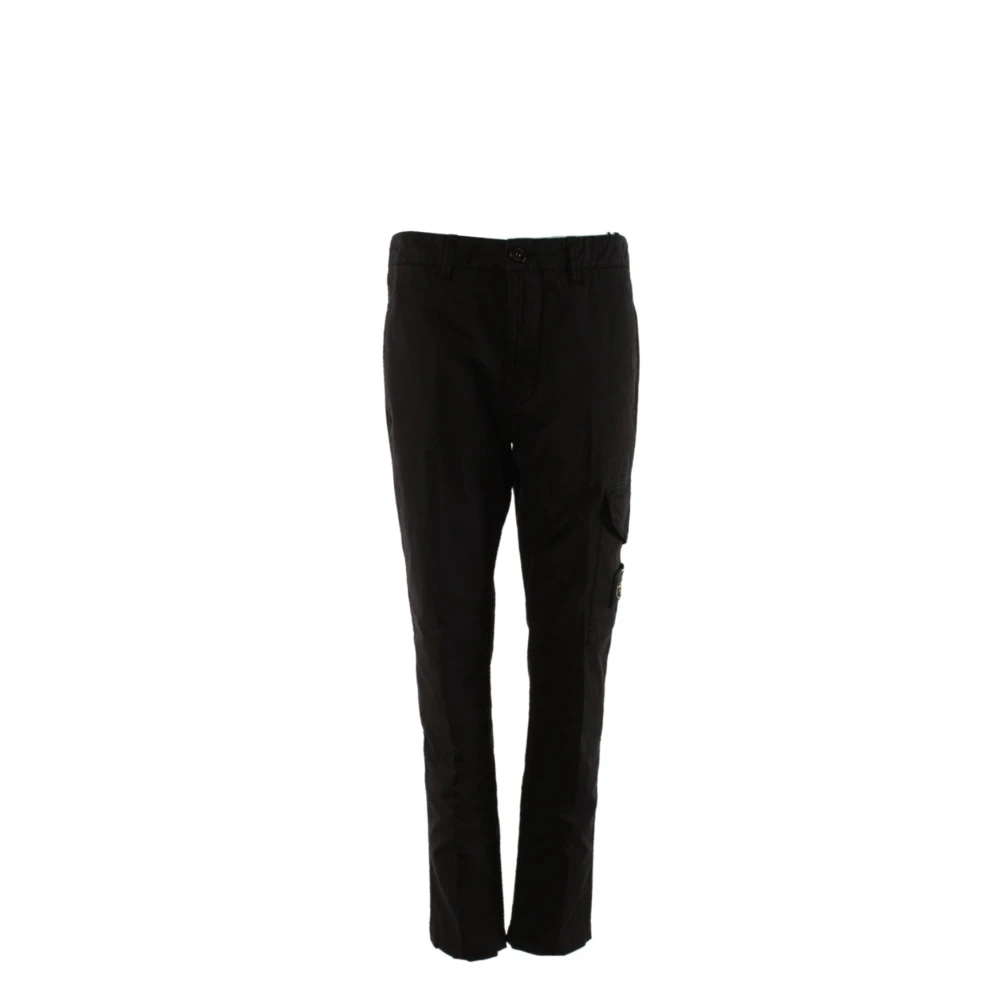 Stone Island Black Slim-Fit Trousers, Male, W30, Slim-Fit Trousers