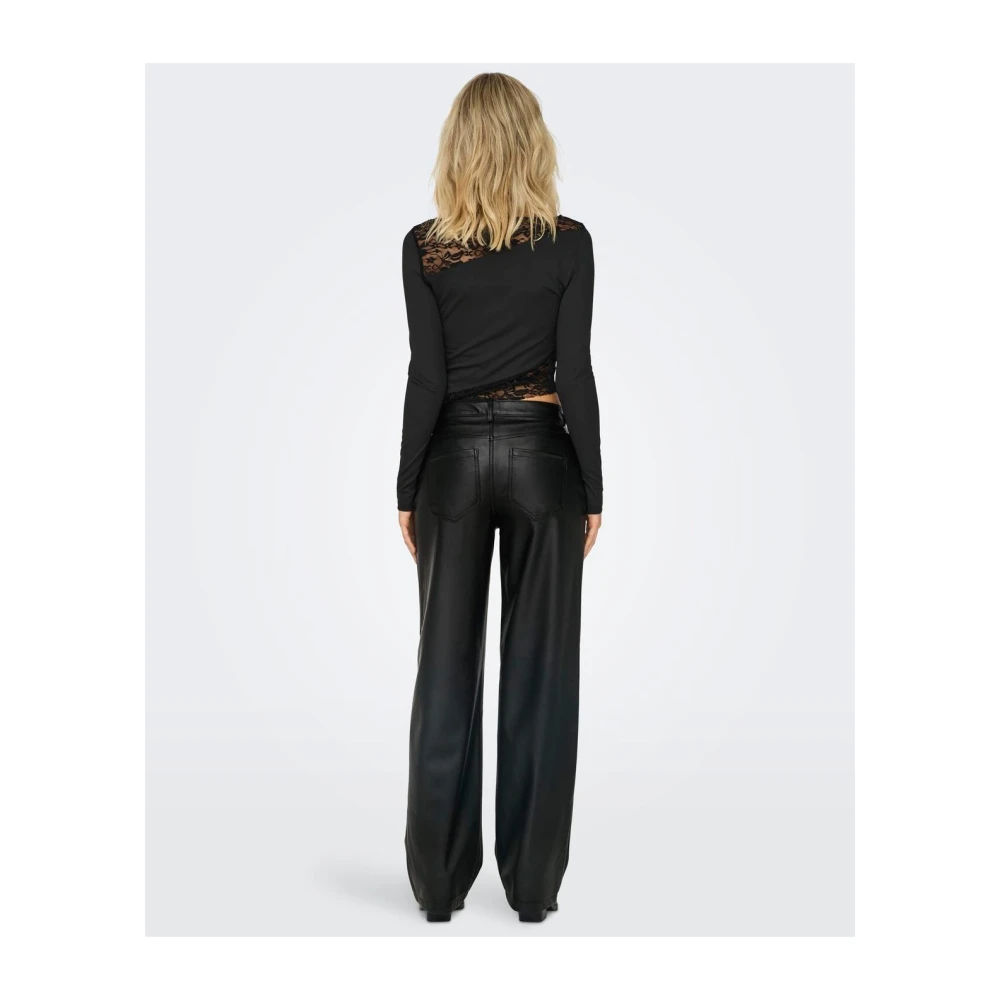 Only Leren broek voor vrouwen Black Dames