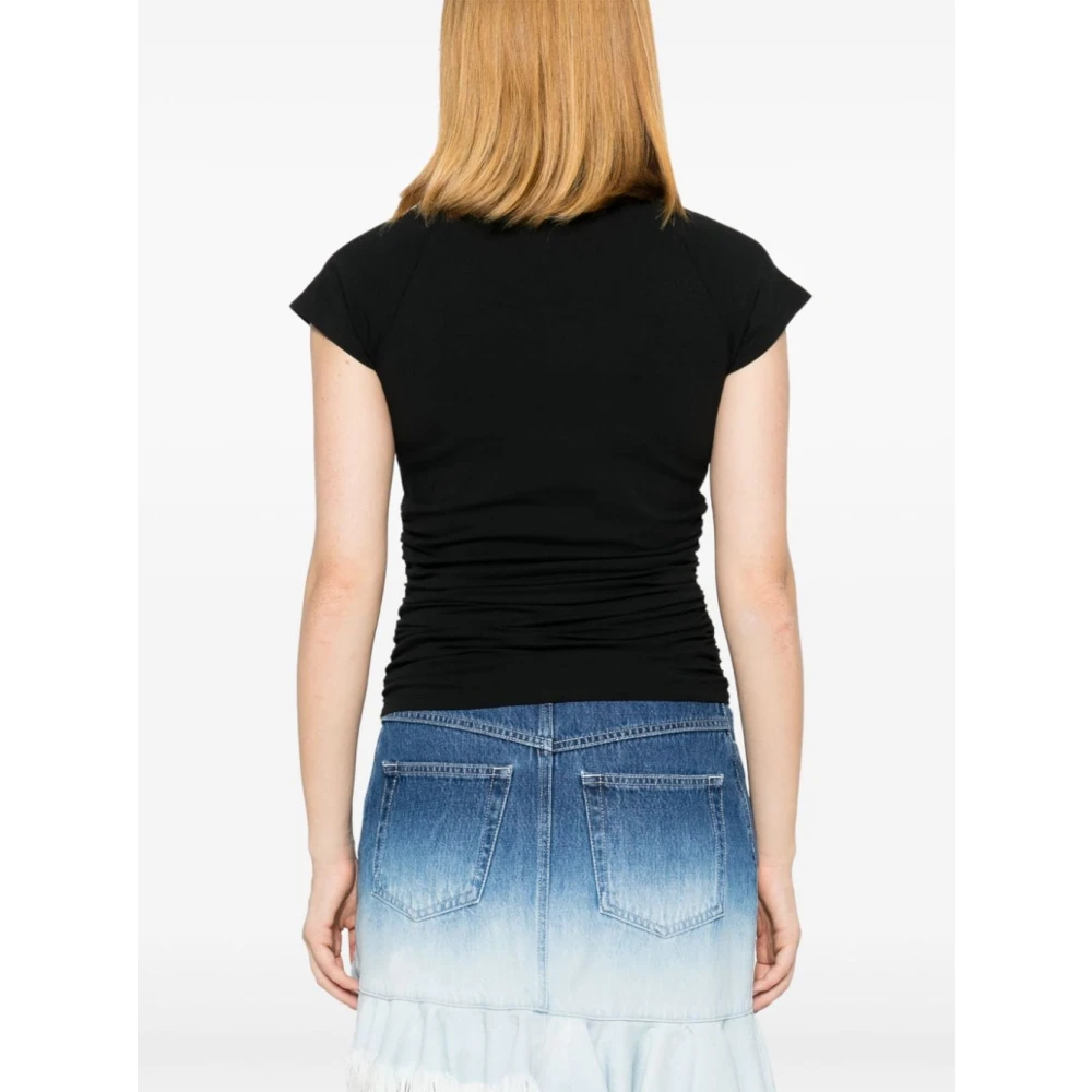 Karl Lagerfeld Zwarte Monogram Strass T-shirt Black Dames